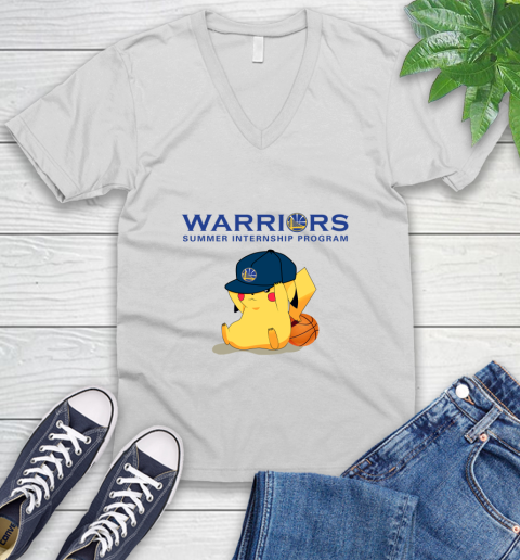 NBA Pikachu Basketball Sports Golden State Warriors V-Neck T-Shirt