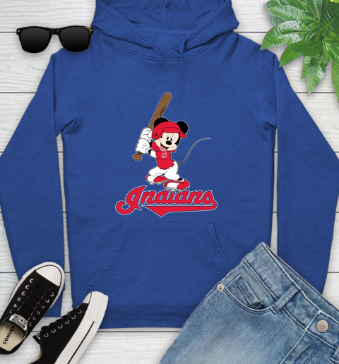 MLB Baseball Cleveland Indians Cheerful Mickey Mouse Shirt Youth Hoodie 9