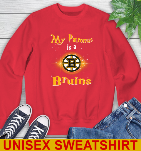 NHL Hockey Harry Potter My Patronus Is A Boston Bruins Sweatshirt 12