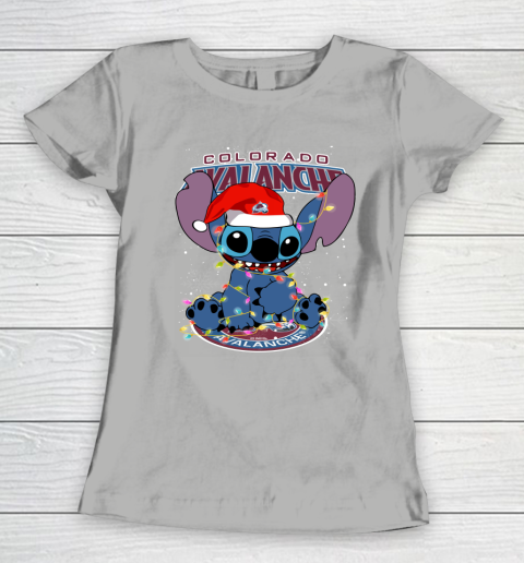 Colorado Avalanche NHL Hockey noel stitch Christmas Women's T-Shirt 8