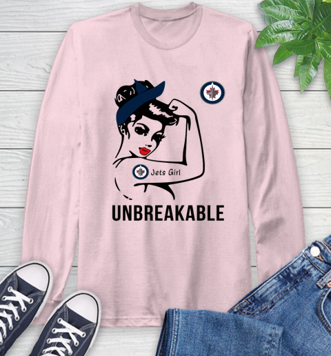NHL Winnipeg Jets Girl Unbreakable Hockey Sports Long Sleeve T-Shirt 8