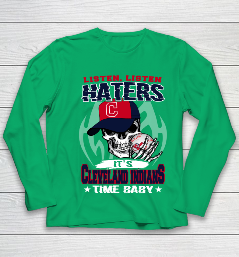Listen Haters It is INDIANS Time Baby MLB Youth Long Sleeve 4