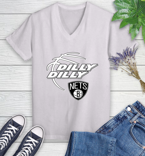 NBA Brooklyn Nets Dilly Dilly Basketball Sports Women's V-Neck T-Shirt