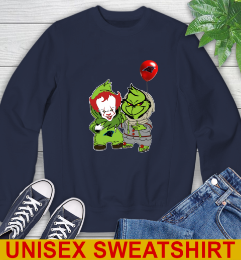 Carolina Panthers Baby Pennywise Grinch Christmas NFL Football Sweatshirt 3
