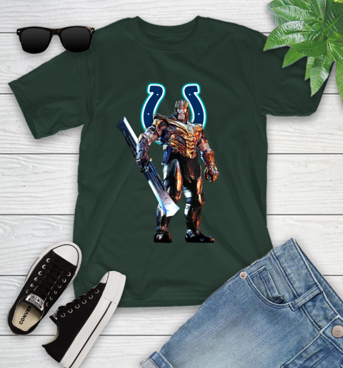 NFL Thanos Gauntlet Avengers Endgame Football Indianapolis Colts Youth T-Shirt 5