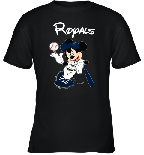 Baseball Mickey Team Kansas City Royals Youth T-Shirt