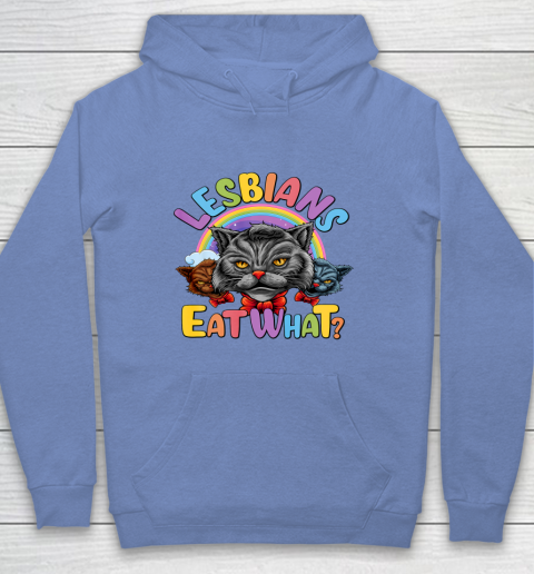 Lesbians Eat What Mug Pussy Cat Funny LGBT Pride Youth Hoodie 8