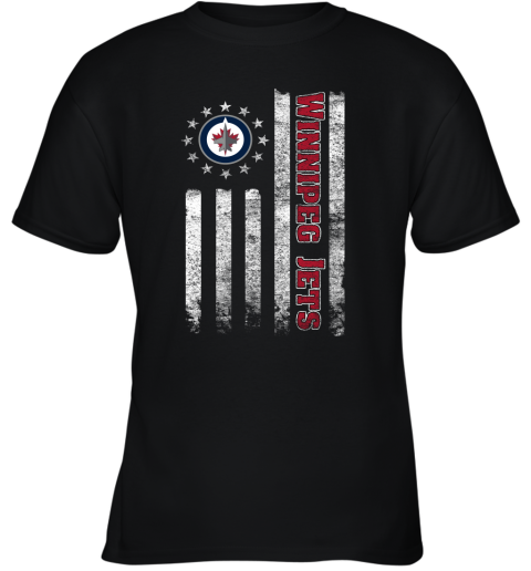 NHL American Flag Hockey Sports Winnipeg Jets Youth T-Shirt