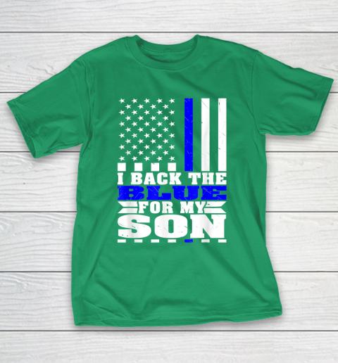 I Back The Blue For My Son Proud Police Mom Dad Cops Parent Thin Blue Line T-Shirt 15