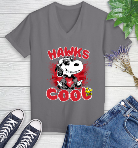 NBA Basketball Atlanta Hawks Cool Snoopy Shirt Women's V-Neck T-Shirt 9
