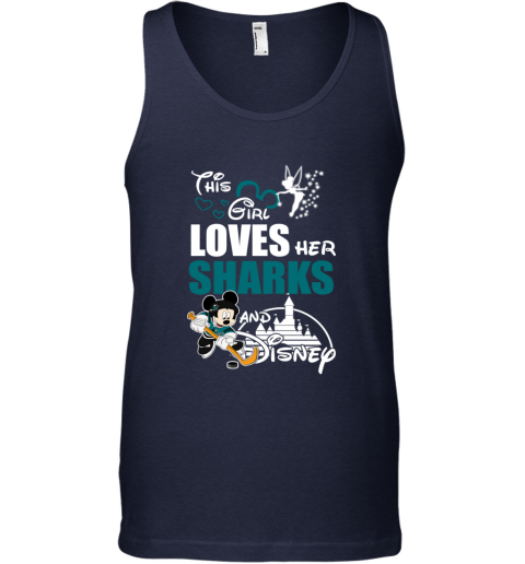 Girl Love Her SAN JOSE SHARKS And Mickey Disney sm8k girl love her san jose sharks and mickey disney unisex tank 17 front navy