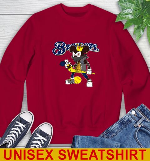 Milwaukee Brewers MLB Baseball Mickey Peace Sign Sports Sweatshirt 7