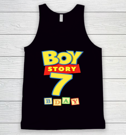 Toy Blocks Boy Story 7 Year Old Birthday Tank Top