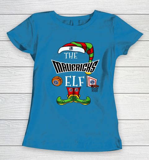 Dallas Mavericks Christmas ELF Funny NBA Women's T-Shirt 6