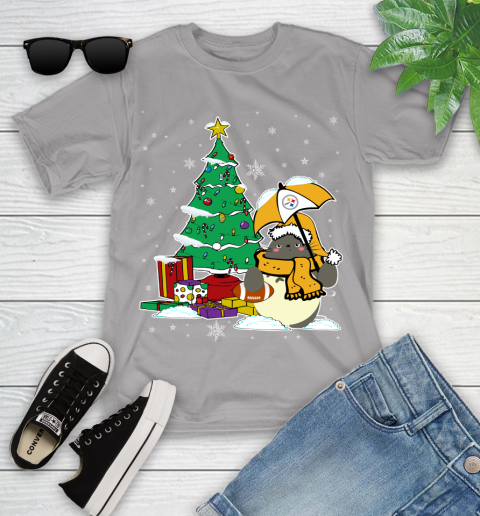 Pittsburgh Steelers NFL Football Cute Tonari No Totoro Christmas Sports Youth T-Shirt 4