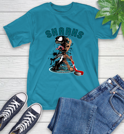 NHL San Jose Sharks Hockey Venom Groot Guardians Of The Galaxy T-Shirt 8