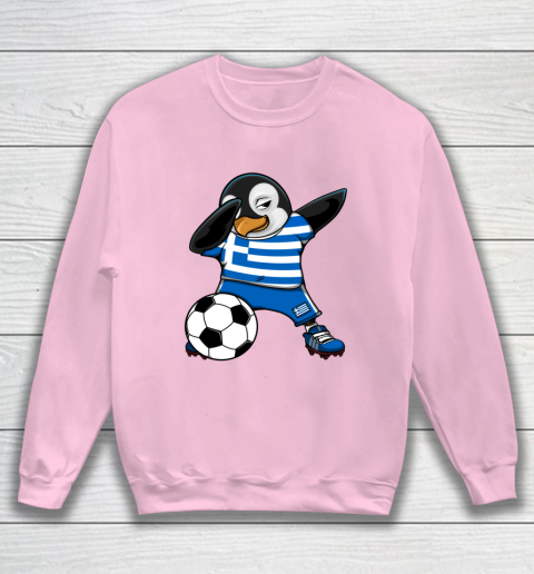 Dabbing Penguin Greece Soccer Fans Jersey Football Lovers Sweatshirt 5