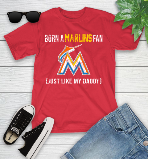 MLB Baseball Miami Marlins Loyal Fan Just Like My Daddy Shirt Youth T-Shirt 11