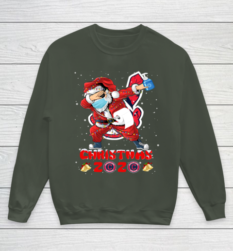 Cleveland Indians Funny Santa Claus Dabbing Christmas 2020 MLB Youth Sweatshirt 8