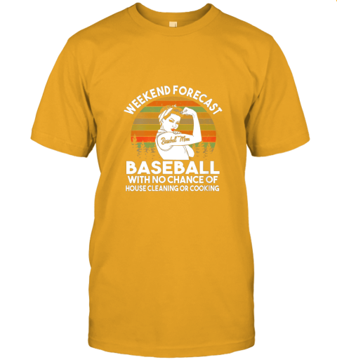 66pj womens baseball mom weekend forecast funny gift for mom jersey t shirt 60 front gold