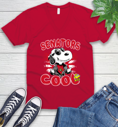 NHL Hockey Ottawa Senators Cool Snoopy Shirt V-Neck T-Shirt 6