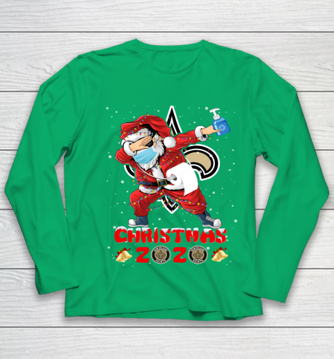 New Orleans Saints Funny Santa Claus Dabbing Christmas 2020 NFL Youth Long Sleeve 4