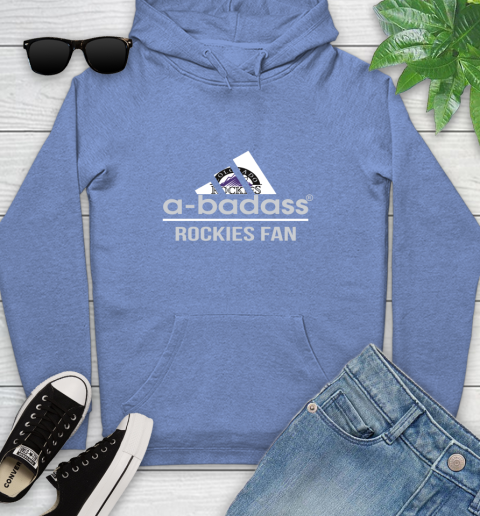 MLB A Badass Colorado Rockies Fan Adidas Baseball Sports Youth Hoodie 13