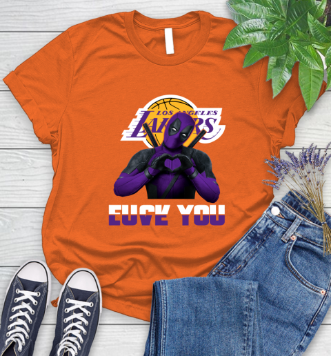 NBA Los Angeles Lakers Deadpool Love You Fuck You Basketball Women's T-Shirt 3