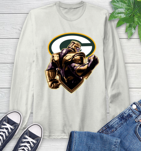 NFL Thanos Avengers Endgame Football Sports Green Bay Packers Long Sleeve T-Shirt 12