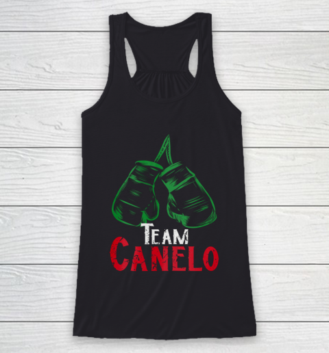 Cool Mexican Flag Boxing Themed Team Canelo Cinnamon Alvarez Racerback Tank
