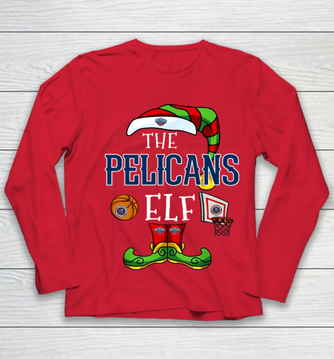 New Orleans Pelicans Christmas ELF Funny NBA Youth Long Sleeve 8