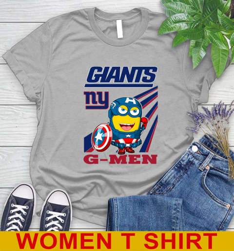 NFL Football New York Giants Captain America Marvel Avengers Minion Shirt Women's T-Shirt 5