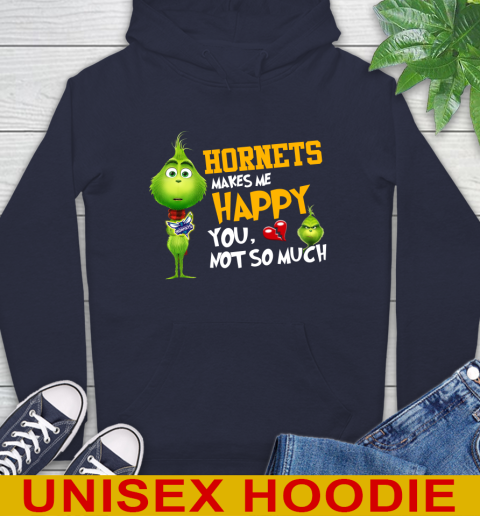 NBA Charlotte Hornets Makes Me Happy You Not So Much Grinch Basketball Sports Hoodie 3