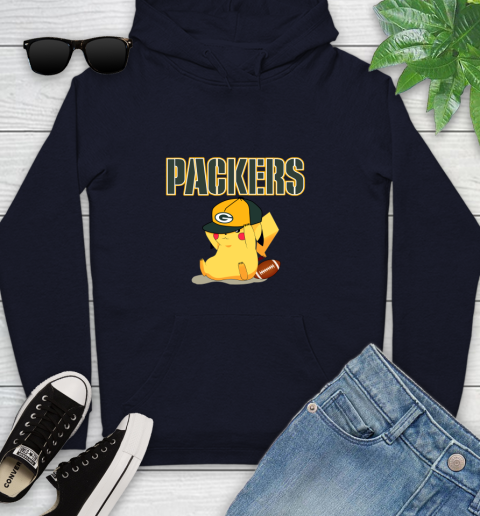NFL Pikachu Football Sports Green Bay Packers Youth Hoodie 4