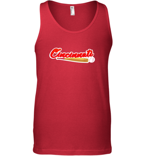 dr0b vintage cincinnati baseball shirt reds ohio baseball unisex tank 17 front red