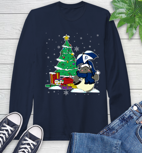 Tampa Bay Lightning NHL Hockey Cute Tonari No Totoro Christmas Sports Long Sleeve T-Shirt 3