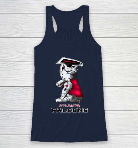 NFL Football My Cat Loves Atlanta Falcons Racerback Tank 8