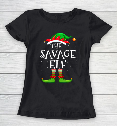 Savage Elf Family Matching Christmas Group Gift Pajama Women's T-Shirt