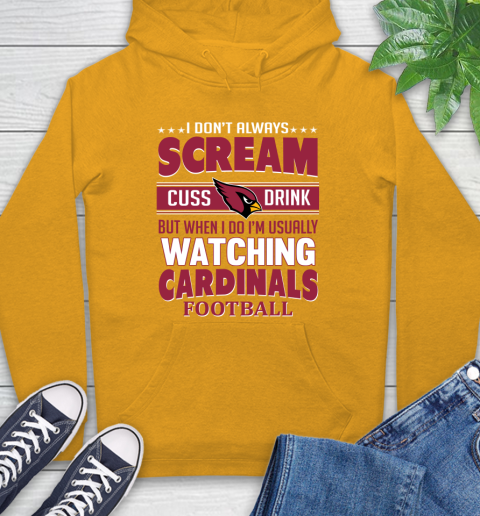 Arizona Cardinals NFL Football I Scream Cuss Drink When I'm Watching My Team Hoodie 2