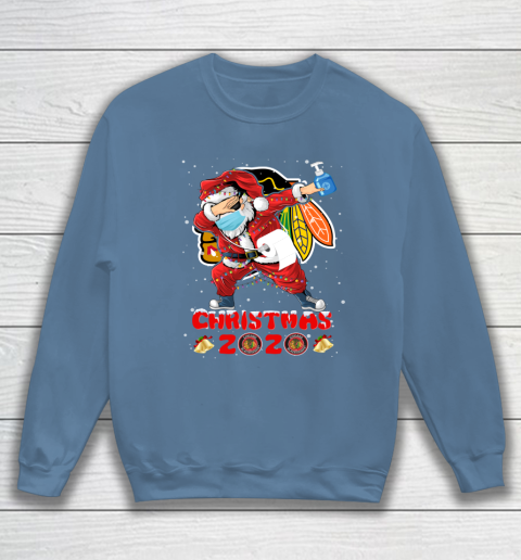 Chicago Blackhawks Funny Santa Claus Dabbing Christmas 2020 NHL Sweatshirt 6
