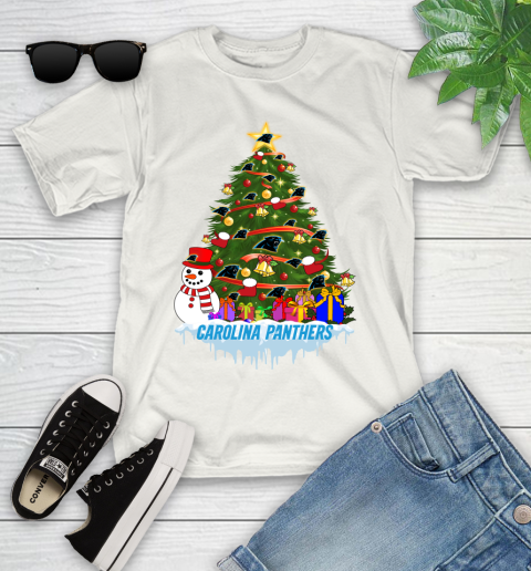 Carolina Panthers Merry Christmas NFL Football Sports Youth T-Shirt