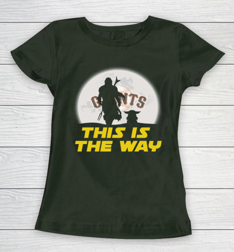 San Francisco Giants MLB Baseball Star Wars Yoda And Mandalorian This Is The Way Women's T-Shirt 4
