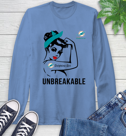 NFL Miami Dolphins Girl Unbreakable Football Sports Long Sleeve T-Shirt 10