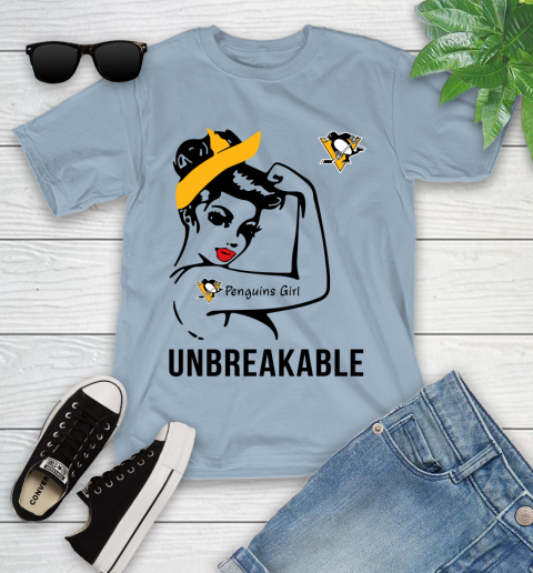 NHL Pittsburgh Penguins Girl Unbreakable Hockey Sports Youth T-Shirt 6