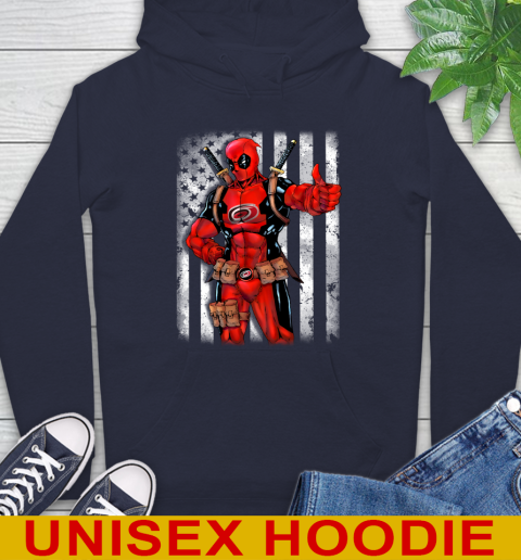 NHL Hockey Carolina Hurricanes Deadpool American Flag Shirt Hoodie 3