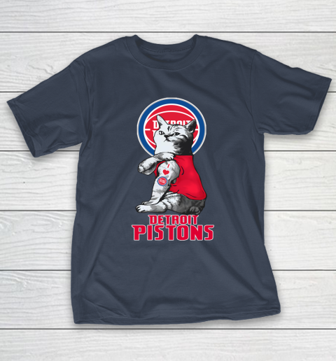 NBA Basketball My Cat Loves Detroit Pistons T-Shirt 3