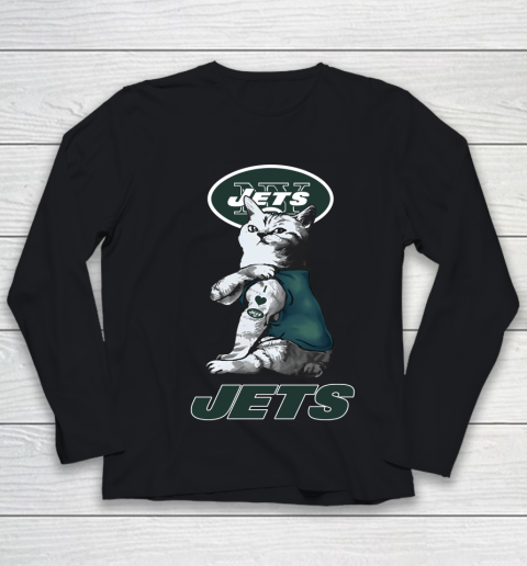 NFL Football My Cat Loves New York Jets Youth Long Sleeve