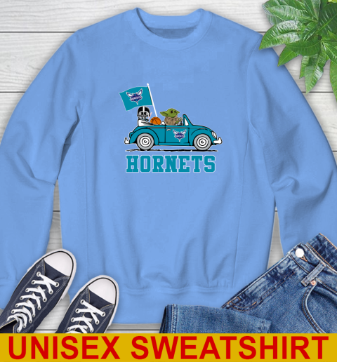 NBA Basketball Charlotte Hornets Darth Vader Baby Yoda Driving Star Wars Shirt Sweatshirt 11