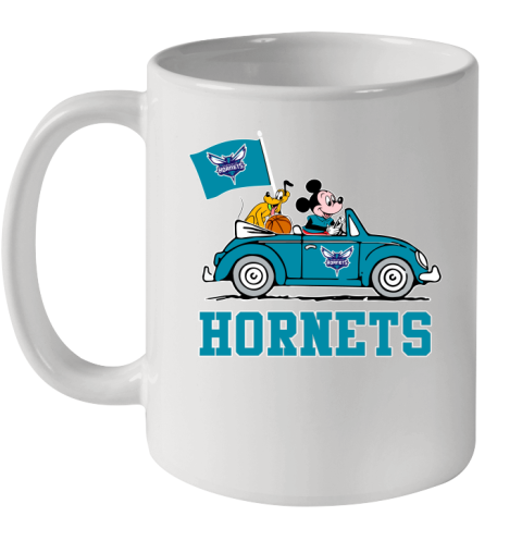 NBA Basketball Charlotte Hornets Pluto Mickey Driving Disney Shirt Ceramic Mug 11oz