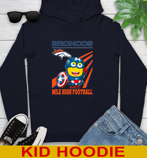 NFL Football Denver Broncos Captain America Marvel Avengers Minion Shirt Youth Hoodie 3
